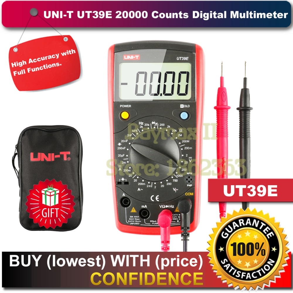 UNI-T ut39e 20000, 20 미크로포맷 커패시턴스 측정 기능이있는 고정밀 디지털 멀티 미터 계산